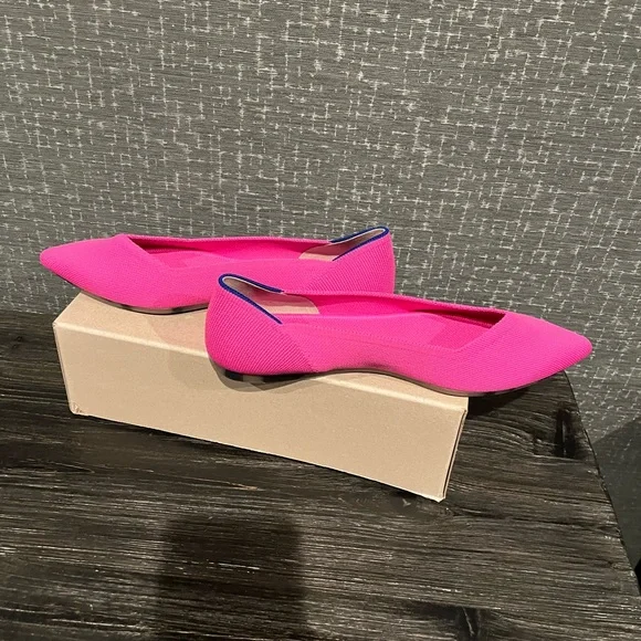 New Rothy’s The Point Flat Shoes Dragon Fruit Pink 8.5 - Picture 7 of 10